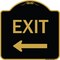 Signmission Designer Series-Exit With Left Arrow, Black & Gold Heavy-Gauge Aluminum, 18" H, 18" L, BG-1818-9843 A-DES-BG-1818-9843 - alternate 1